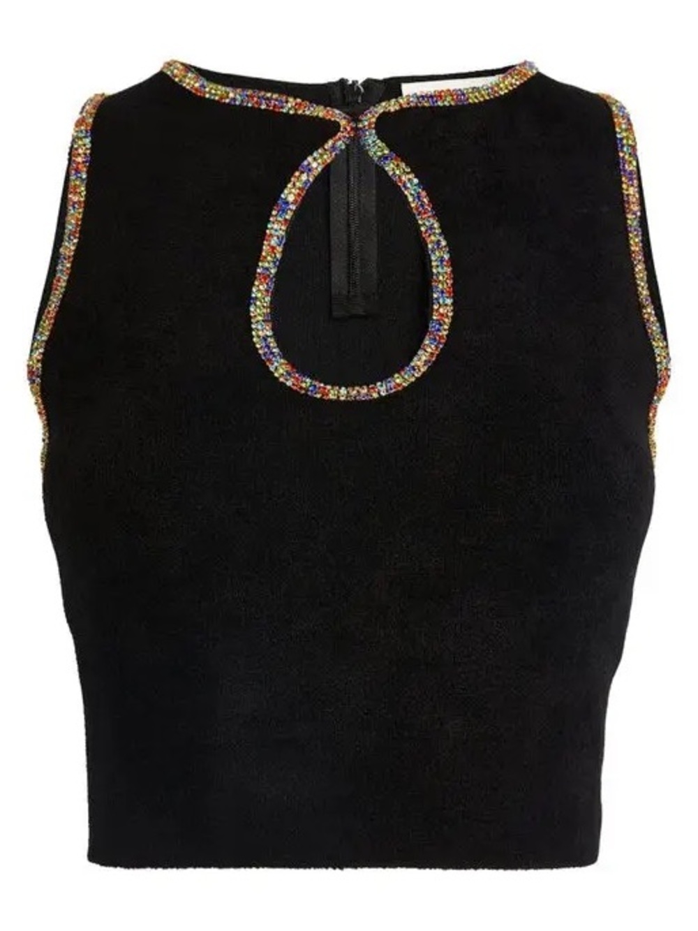Sandro Naam Diamante Accent Keyhole Crop Tank